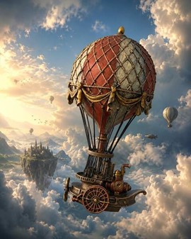 GAVE TIL MAND. Forbløffende dekorativ figur af Steampunk ballon