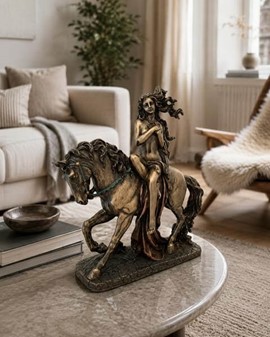 Lady Godiva til hest. Eksklusiv figur - symbol på mod og skønhed