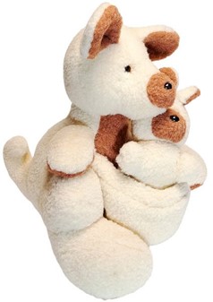 ET STORT MASKOT. To sovedyr, kænguru mor med en baby. 67 cm høj