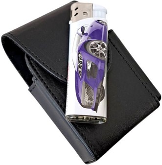 KØB CIGARETETUI. Læder etui til cigaretpakker + en lighter, kun 129 kr