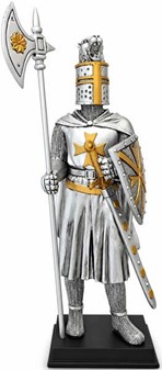 HISTORISKE FIGURER. Tempelridder - unik middelalder ridder skulptur