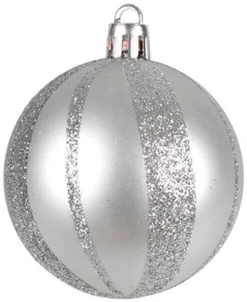 Plast julekugler med glitter, fire farver til at vælge, Ø 6 cm, 6 stk