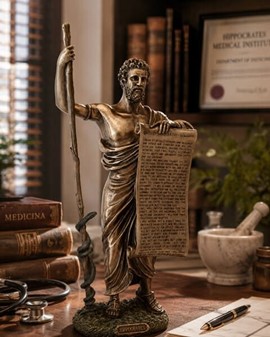 Hippokrates Bronzefigur. Eksklusiv Gave til Læger og Lægekandidater
