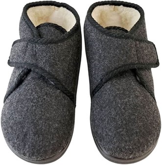 Filt Hjemmesko Herre. Med Velcro og gummisål - til unge og ældre mænd