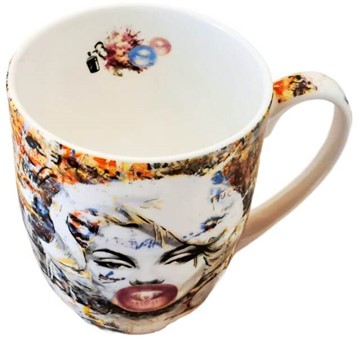 Krus med Marilyn Monroe Billede. Porcelænskrus med ikoniske Graffiti
