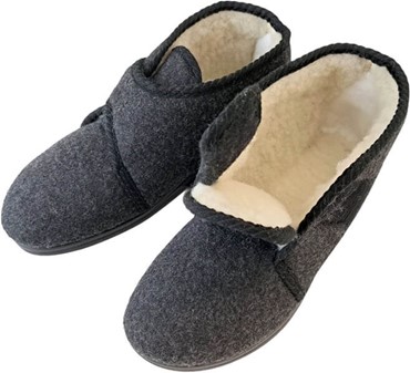 Filt Hjemmesko Herre. Med Velcro og gummisål - til unge og ældre mænd