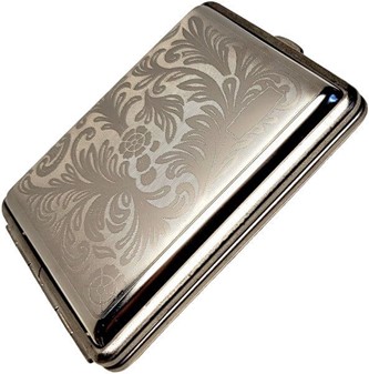 Eksklusiv cigaretetui. Metal standard etui med venetiansk mønster