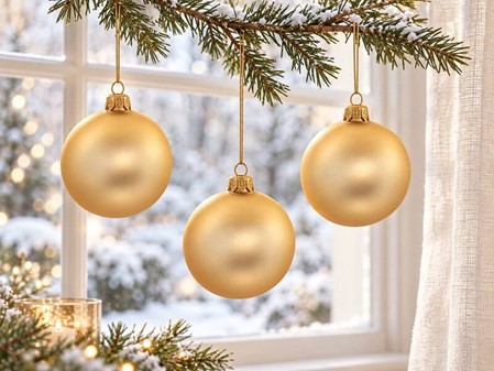 Usædvanlige gyldne matte julekugler glas fra Polen, Ø 8 cm 6 stk
