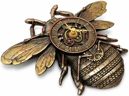 VÆGUR. Unik vægdekoration, steampunk vægur i form af et stort bi