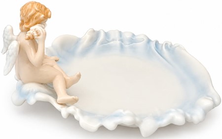 JULEBORD DEKORATION. Elegant porcelæn tallerken med englemotiv