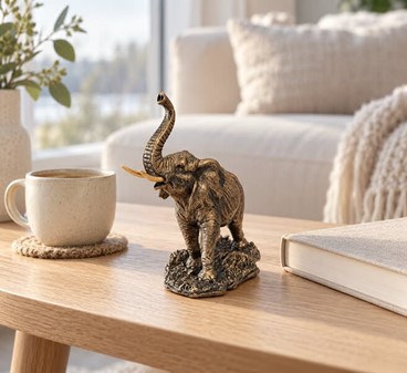 Lille Elefant Figur. Bronze Dekoration – Perfekt Gave til Hjemmet