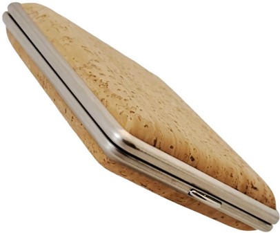 VOM HOFE BILLIGE CIGARETETUI. Tyske etui indrammet med naturlig kork