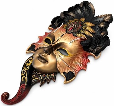 DEKORATION TIL VÆGGEN. Eksklusiv Venetiansk Ugle Maske i Bronze