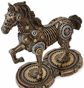 Enestående Steampunk Hest: Unik Bronze Kunst – Drømmenes Mekanik!