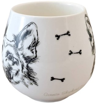 PORCELÆNSKRUS. Eksklusivt krus med schæfer. Hyldest til Din Bedste Ven