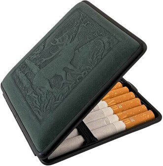 Cigaret etui med præget hjort i læder. Den perfekte gave til jægeren