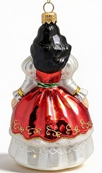 Unik julepynt. Flot glasfigur prinsesse at hænge på juletræet. 16 cm