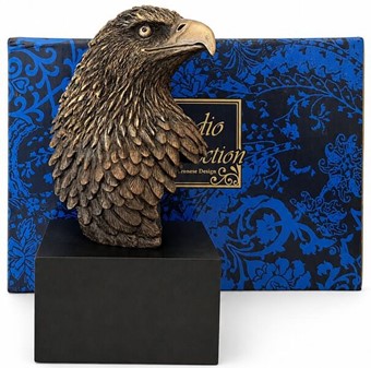 Majestætisk Ørnehoved i Bronze. Dekorativ skulptur med sjæl og styrke