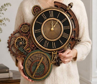 PYNT TIL VÆGGEN. Steampunk astrolabe enestående vægur. Perfekt gave