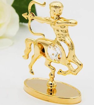 STJERNETEGN SKYTTEN FIGUR | Unik forgyldt figur med Swarovski krystal