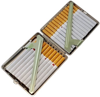 Vom Hofe høj kvalitets nickelbelagte cigaretetui med graveret mønster