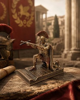 SKULPTURER TIL HJEMMET. Romersk Centurion Figur - Kuglepensholder