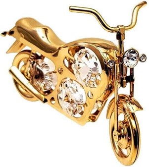 SMÅ GAVER TIL HAM. Guldbelagt motorcykel med Swarovski krystaller