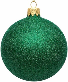 Ekstremt grønne, skinnende med glitter glas julekugler, Ø 8 cm 6 stk