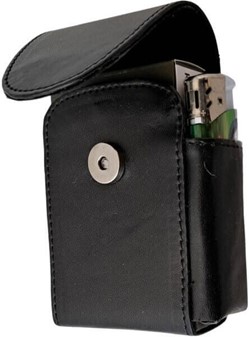 KØB CIGARETETUI. Læder etui til cigaretpakker + en lighter, kun 129 kr