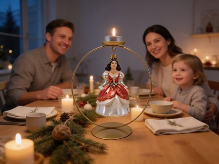 Unik julepynt. Flot glasfigur prinsesse at hænge på juletræet. 16 cm