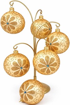 Guldfeber på Juletræet! 6 Matte Julekugler med Glimmer-Wow! Ø 8 cm