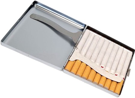 Metal Cigaretetui Til 20 stk - Billige Etetui med fingerphilodendron
