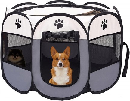 Sammenklappelig kravlegård. Til hunde, hvalpe, katte og smådyr