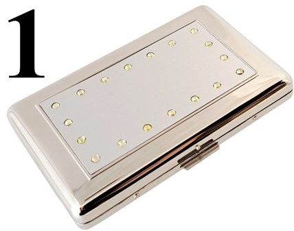 Elegant cigaret etui med kortplads og Swarovski-krystaller