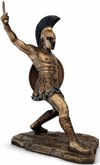Hektor af Troja – episk bronzefigur til stue dekoration eller gave