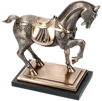 Gave til Rytter. Bronze Hestefigur. Symbol på Styrke, Frihed, Skønhed