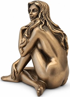 Romantisk bronzefigur. Sensuel kvindeakt i kunstnerisk lille form