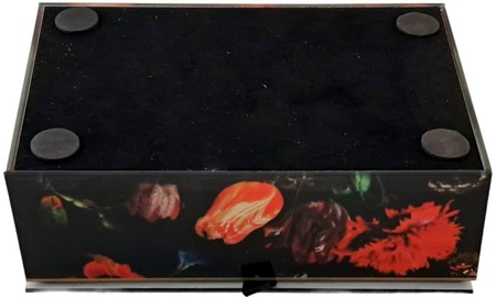 SMYKKESKRIN. Elegant Barok Blomster Glas Lille Smykkeopbevaring