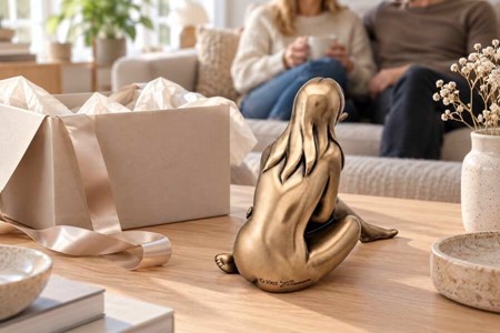 Lille figur, stor følelse. Bronzeinspiration af siddende nøgen pige