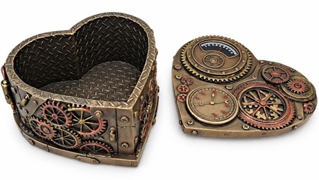 18 ÅRS GAVE. Unik hjerteformede smykkeskrin i Steampunk stil