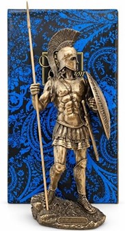 GODE IDEER TIL INDRETNING. Bronze figur af spartanske kriger med spyd