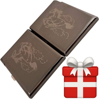 Elegant Grafitfarvet Cigaret Etui med Indbygget Lighter