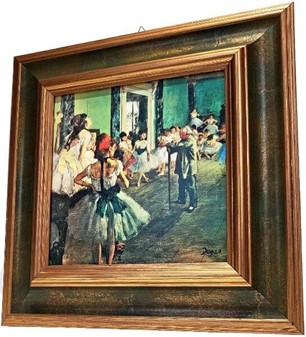 Charmerende miniaturemaleri. Kopi maleri af Edgar Degas "Ballettimen"