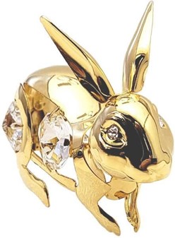 DYREFIGURER TIL PYNT. Flot forgyldt kanin med Swarovski krystaller