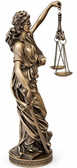 GAVE TIL JURIST. Eksklusiv bronze figur af Justitia gudinde