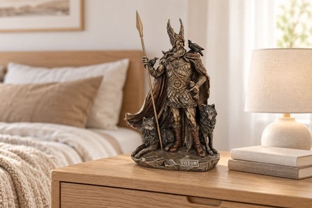 Odin skulptur. En mytologisk figur til hjem og kontor dekoration