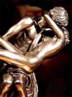 KYSSET | AUGUSTE RODIN | Meget elegant miniature.