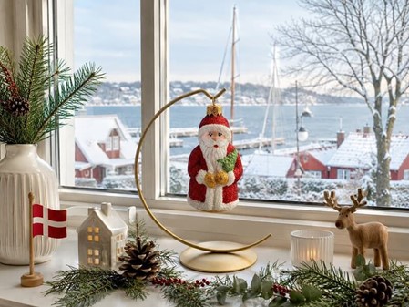 Rød julemand glasfigur til juletræet (10 cm) | Polsk julepynt
