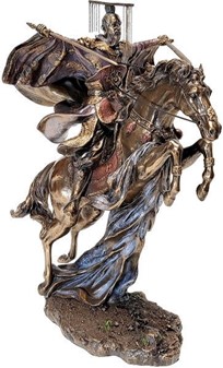 KINESISK KRIGER. Imponerende, meget dekorativ figur af Veronese