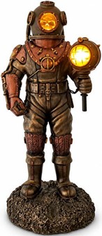 DEKORATION HJEMMET. Steampunk Veronese figur af døde dykker med LED